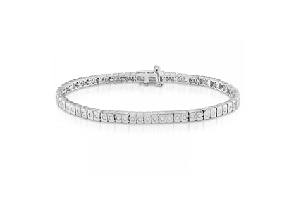 Silver Plated CZ Studded Tennis Bracelet